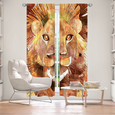 Ensemble de 2 rideaux doublÃ©s pour fenÃªtre de 203 cm x 155 cm par Marley Ungaro - Lion