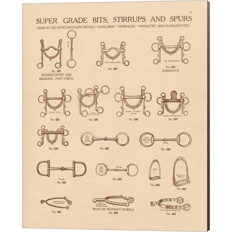 «Equine Riding Gear V2 A» par Wild Apple, impression sur toile (ensemble de 2)