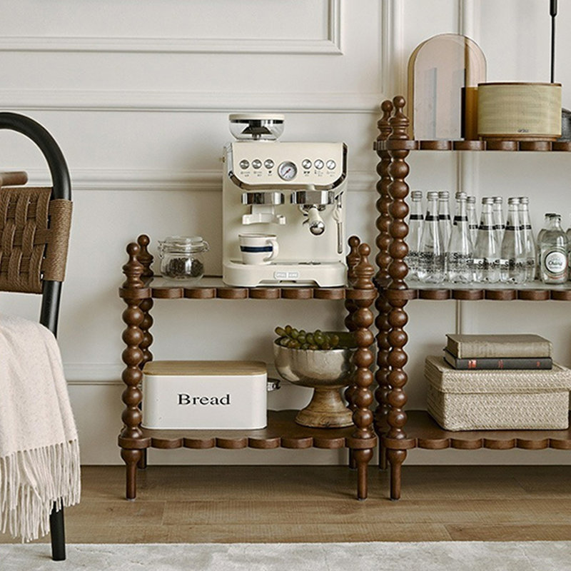 Modern Solid Wood+Glass End Table