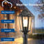 Lampadaire d'extérieur de 7,4 po avec luminaire extérieur câblé noir avec base de montage