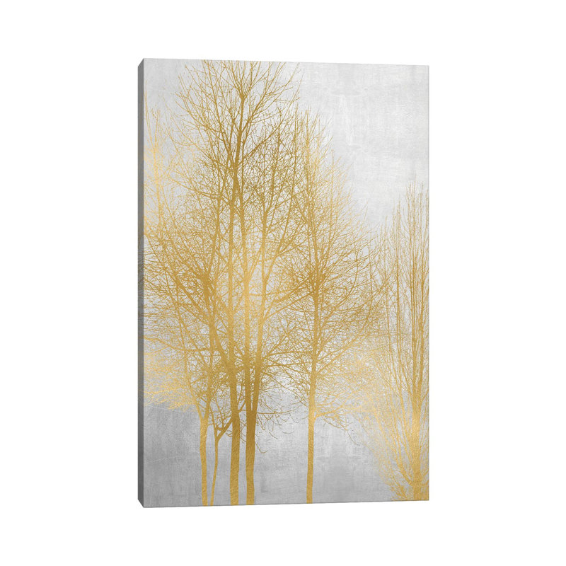Gold Tree Panel II by Kate Bennett - Wrapped Canvas Print, 20.32 cm H x 30.48 cm W
