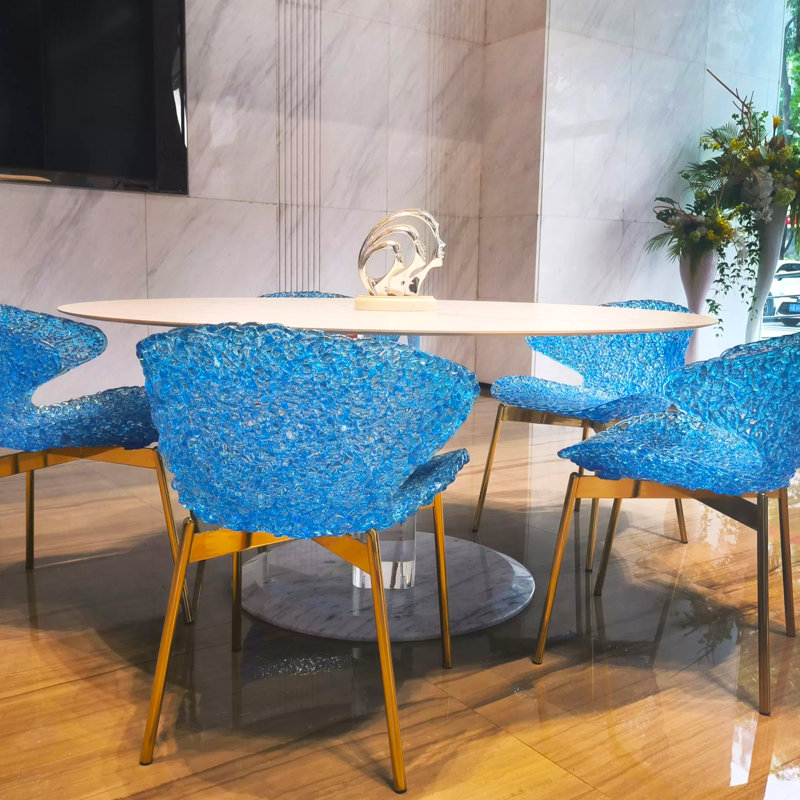 Set Of 4 Swan Chairs With Steel Legs – Modern Curved Design