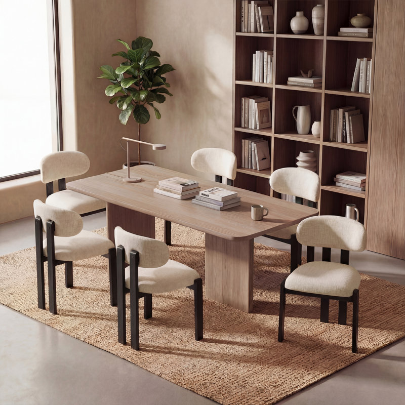 40.5 cm H Fabric Side Chair, Beige/Black