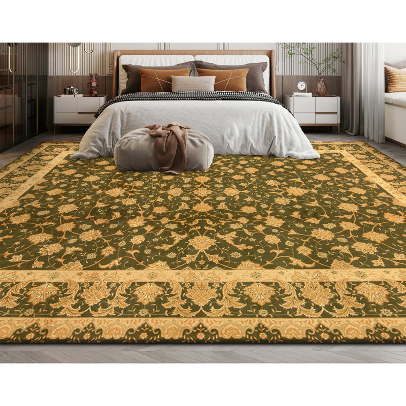 Tapis rectangulaire en laine noué à la main