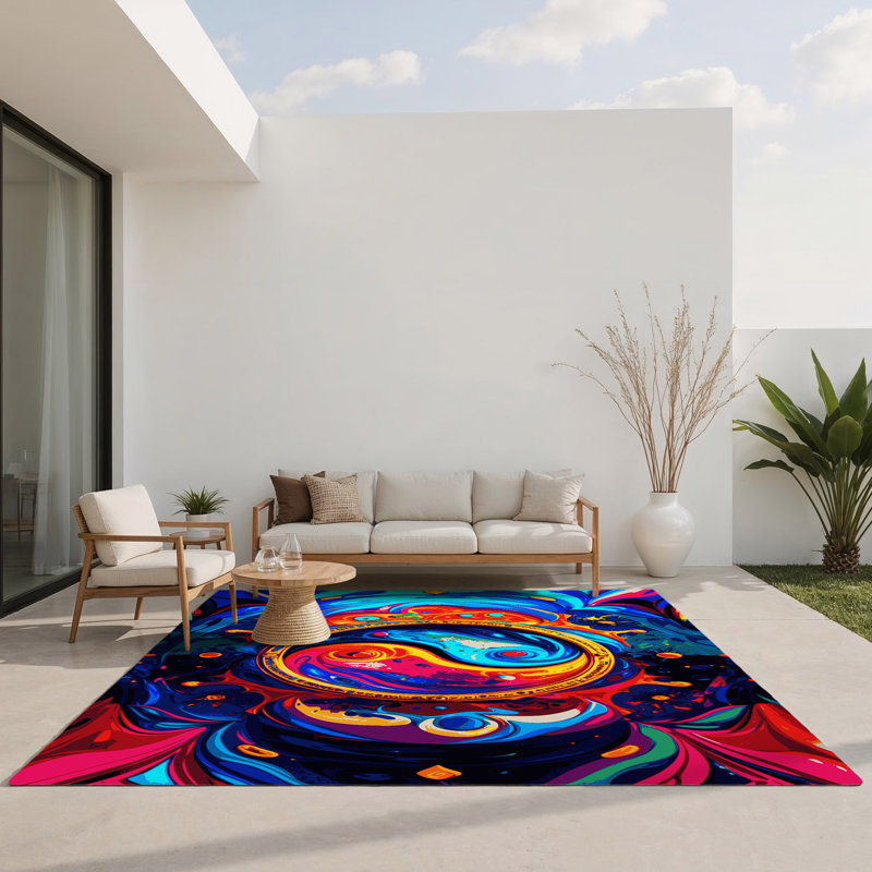 Tapis d'intérieur et d'extérieur Vivid Bloom, Rectangulaire 8 pi x 10 pi