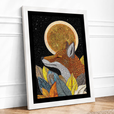 Astronaut Under Stars Boho 1 Piece Single Picture Frame Wall Art