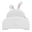 Lit princesse rembourré en forme de lapin avec tête et pied de lit-484071834