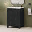 Petit meuble-lavabo de style rétro avec lavabo en céramique, portes à fermeture en douceur pour espaces compacts