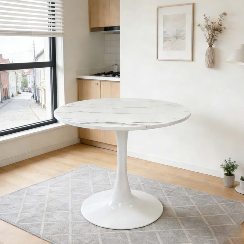 Table de salle à manger moderne, Marbre blanc