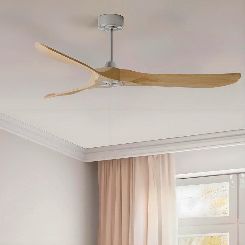 Ventilateur de plafond 3 pales Modland, Bois clair