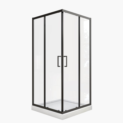 Tempered Glass Sliding Door Matte Black Urban Bathroom Experience