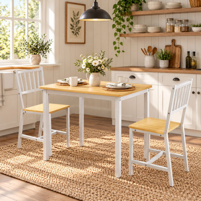 Ensemble de salle à manger 3 pièces pour petit espace, table de cuisine moderne et 2 chaises pour coin-repas