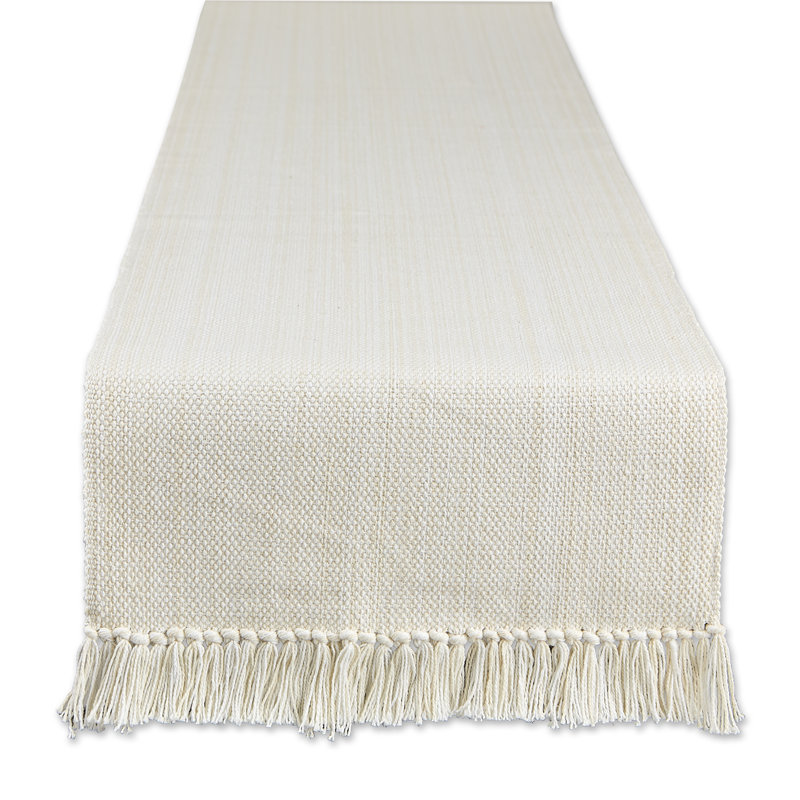 Gotzon Solid Color 100% Cotton Tablecloth, Natural, 72" L x 13" W