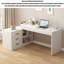 Bureau en L en bois massif avec armoire latérale-114314031