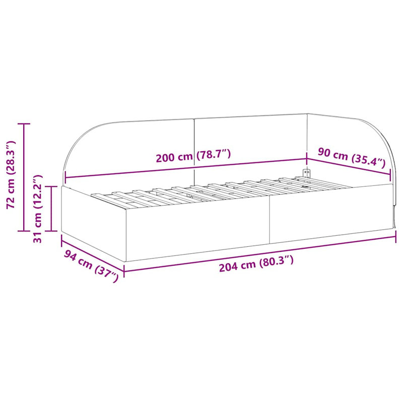 Daybed, European Single (90 x 200 cm), Pink