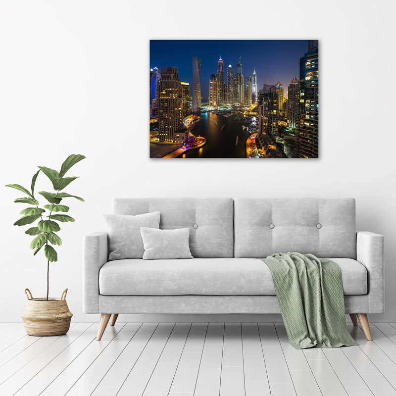 Marina In Dubai - Wrapped Canvas Print