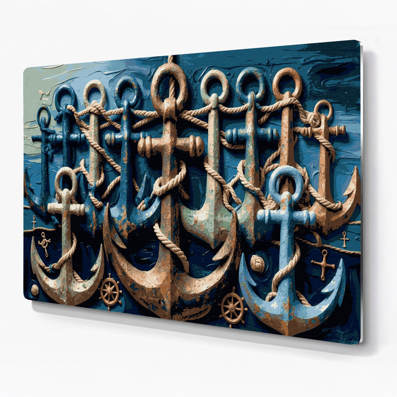 Art nautique gris, art nautique, H 20 po x l 24 po
