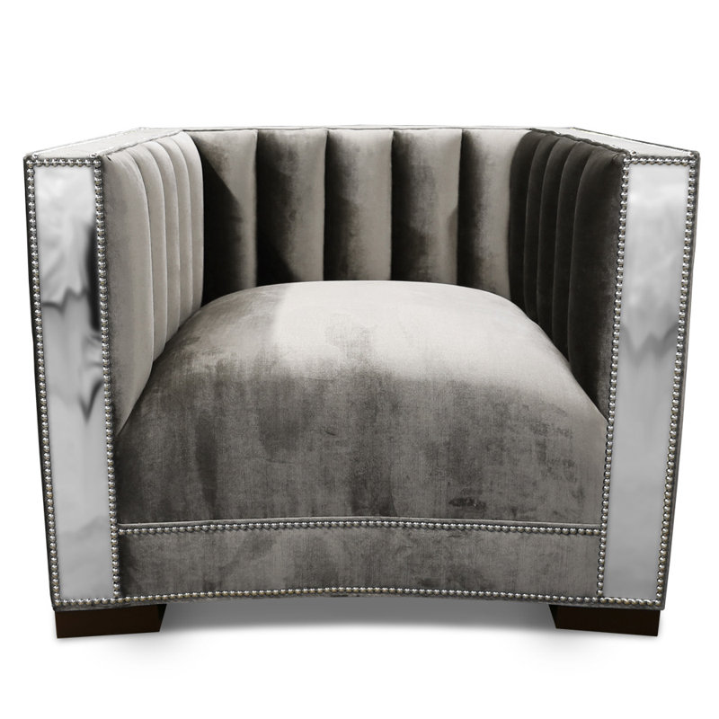 Club Chair, Gray Velvet