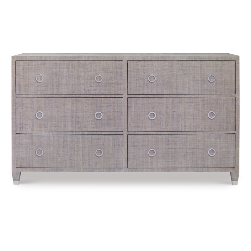 Caribe 6 - Drawer Solid Wood Dresser, French Gray
