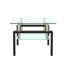Table de salon rectangulaire en verre noir, utilisation polyvalente, table centrale en verre, vaste choix de rangement, procédure d'assemblage facile