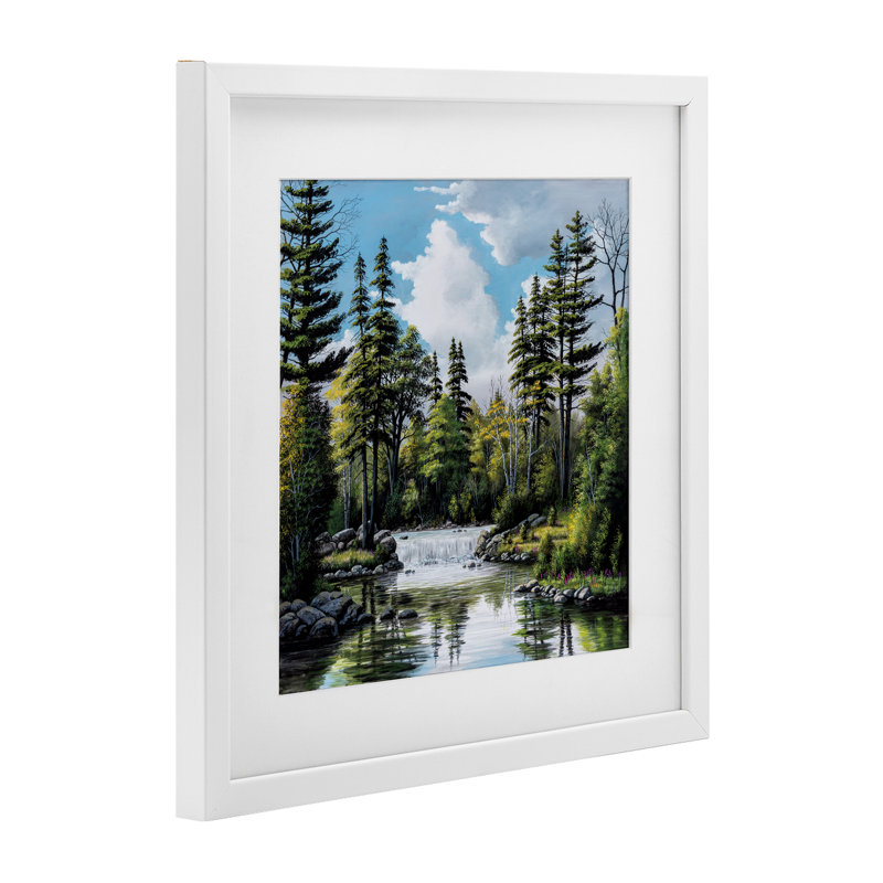 «Avant les chutes», reproduction de paysage encadrée sous verre, design par Bill Saunders, H 13 po x l 13 po