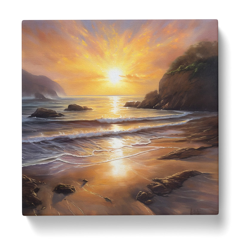 Sunrise Oil No.4 - No Frame Print, 35cm H x 35cm W x 3cm D