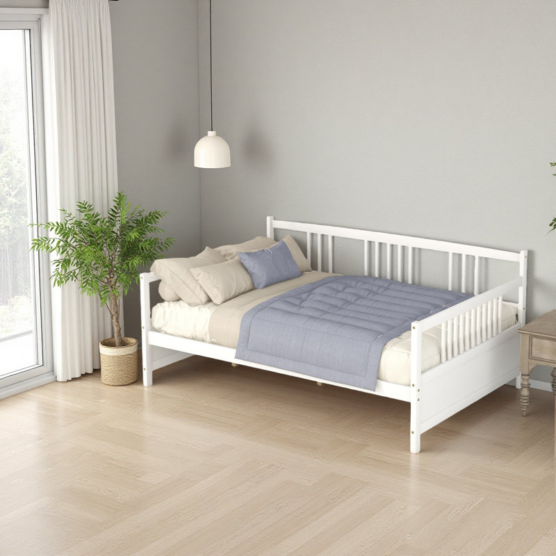 Lit de jour double avec pieds de soutien, Blanc