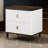Dzianis 2-Drawer Nightstand in White and Walnut
