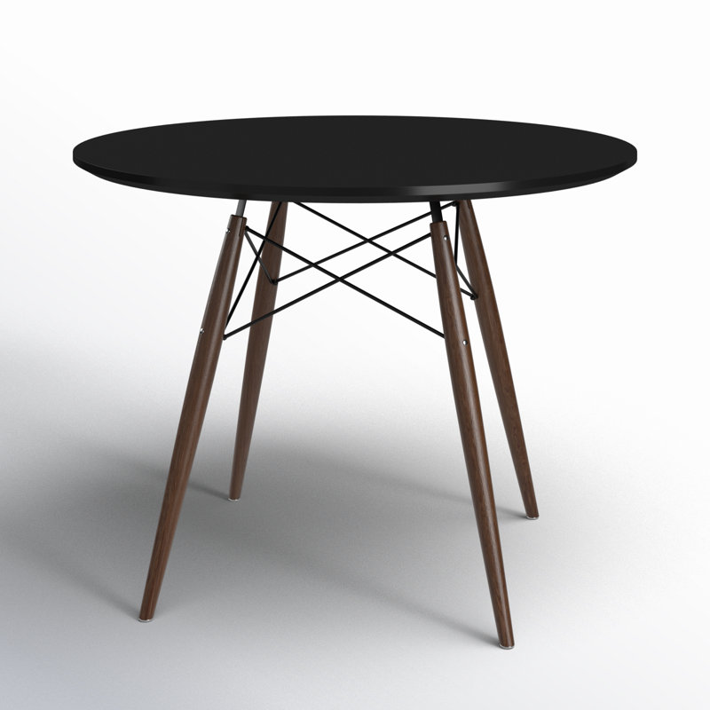 Beech Round Dining Table, Black, Walnut