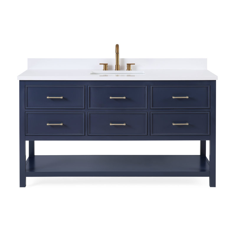 Kadyn 60'' Double Bathroom Vanity with White Quartz Top