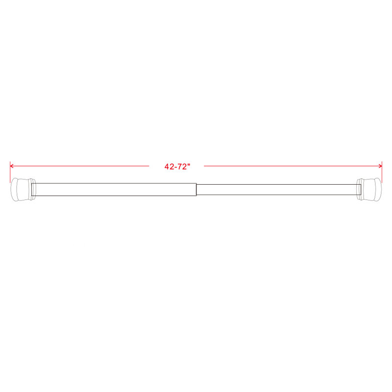 Chrome Adjustable Steel Tension Shower Curtain Rod, 72-inch