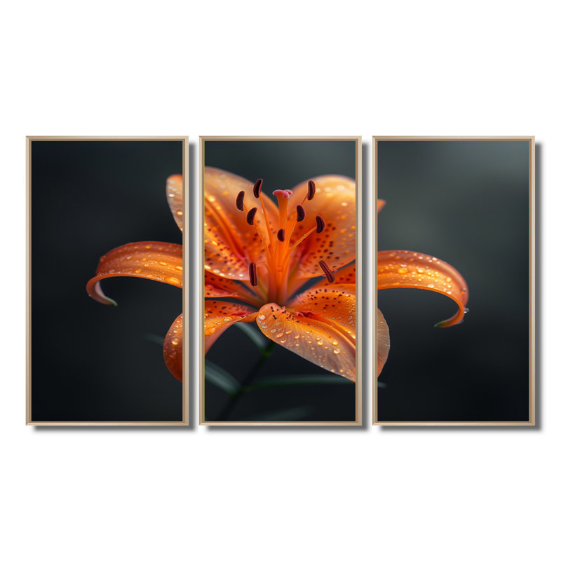 Decosté - ensemble d'art mural lys, H 40 po x l 60 po x P 1 po, Toile naturelle avec cadre flottant