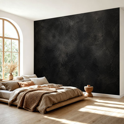 Wall Mural Peel and Stick Wallpaper Elegant black vintage distressed grunge dark gray charcoal color paint Self-Adhesive Removable Contact Paper Wall Decor for Living Room Bedroom 69"H x 96"W