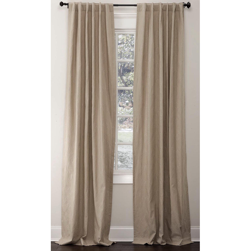 Arabesque Room Darkening Curtain, 50" W x 108" L, Fog