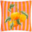 Indoor / Outdoor Striped Orange Square Cushion