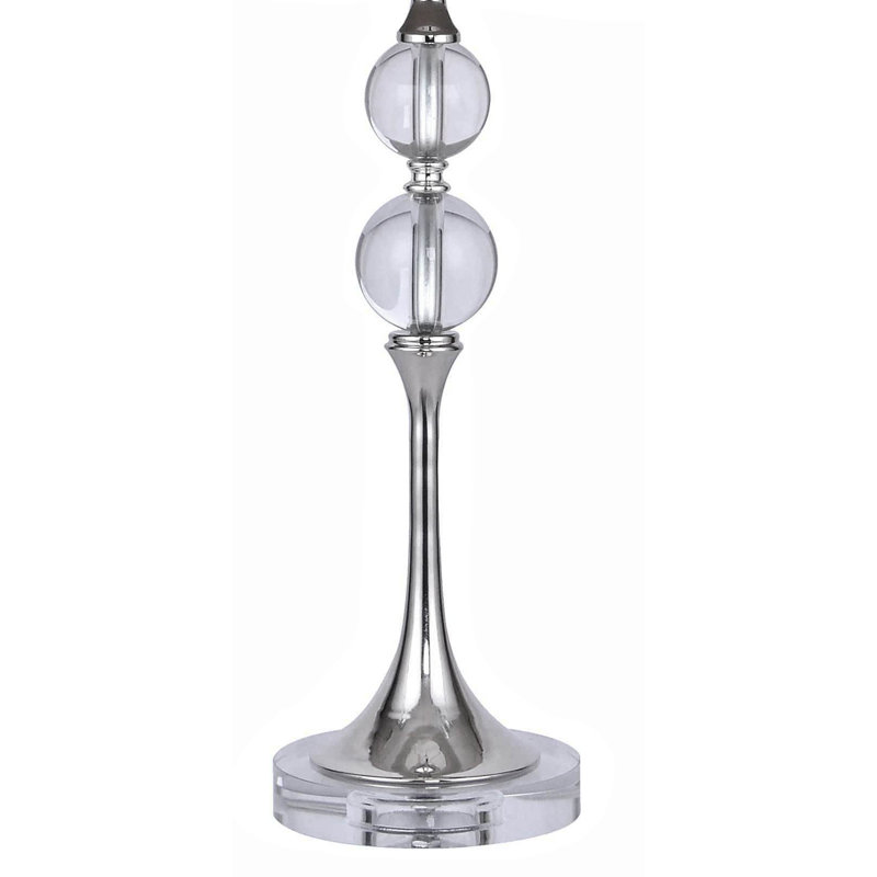 Ensemble de lampes de table en cristal 27 po Jennieve, Nickel poli, Blanc