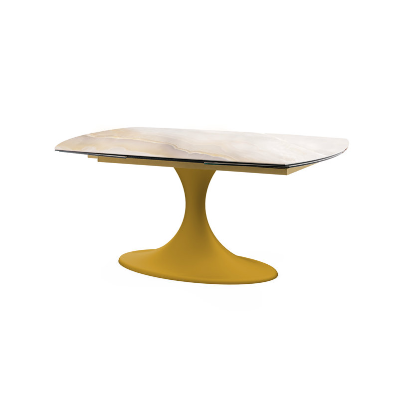 CALICE Dining Table, H77 x L240 x W90cm, Black, Carrara Marble