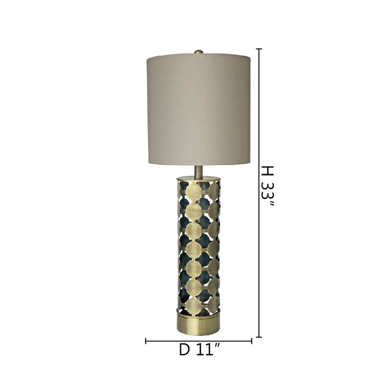 Transitional 1 Light Geometric Pattern Table Lamp