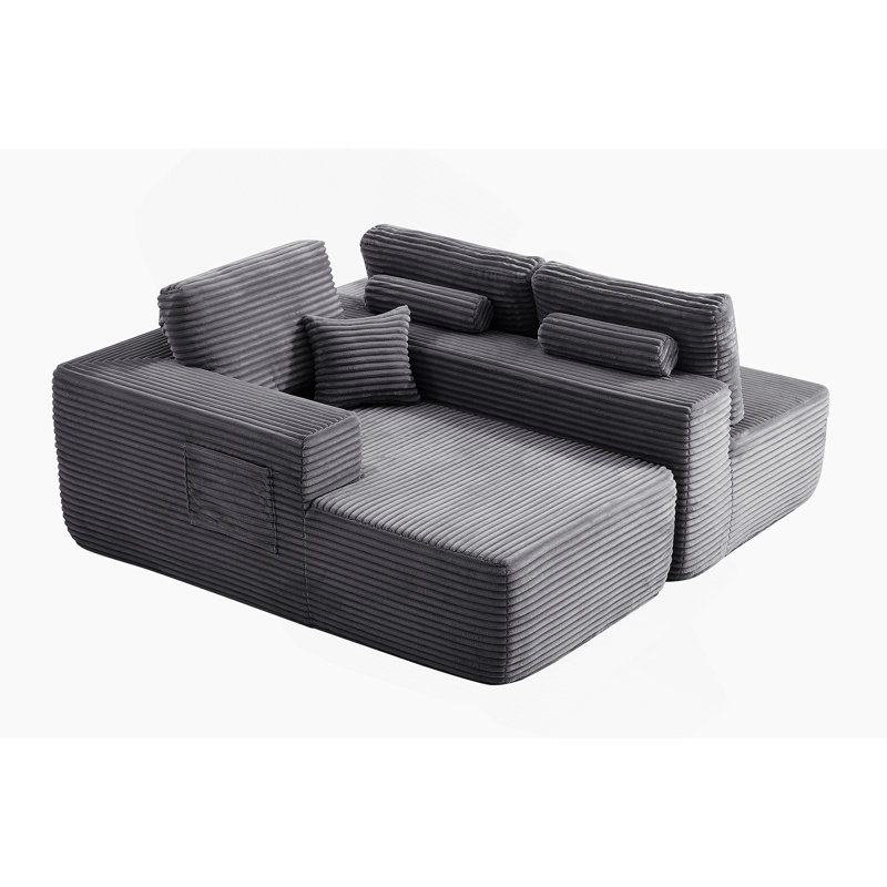Boneless 104-Inch Cloud Sectional Sofa With L-Shape Chaise, Deep Seating Comfort, Modular Design, And Built-In Side Pockets.