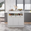 39.4”W Glass Top Kitchen Island