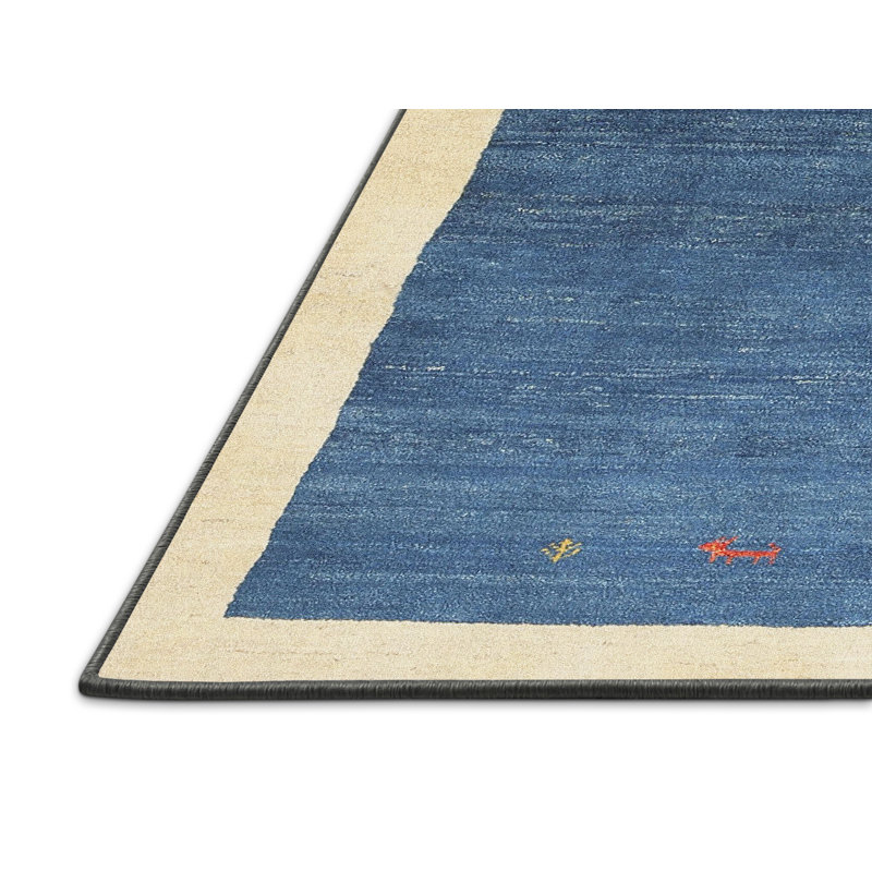 Tapis abstrait bleu ciel, Rectangle 5 pi x 8 pi