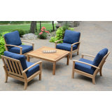 St. Lucia Outdoor 5 - Piece Teak Conversation Set