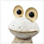 Figurine de grenouille blanche 11,4x8,3x24,8 "avec bras et yeux dorés