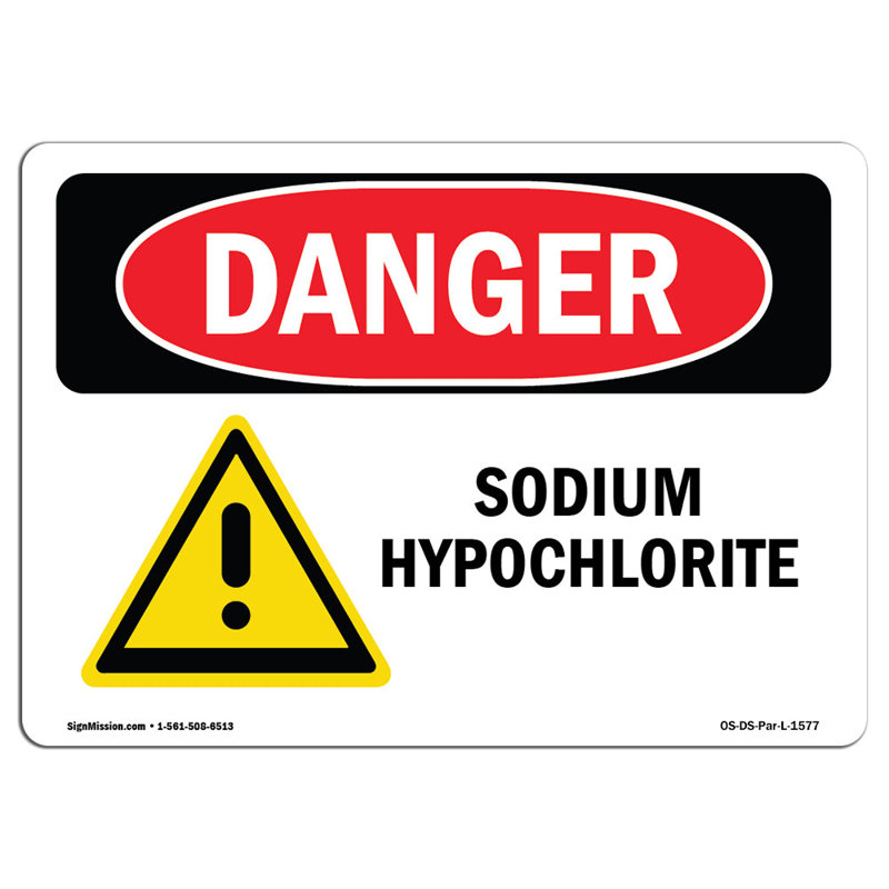 Plaque en aluminium hypochlorite de sodium 12 x 18, H 18 po x l 24 po x P 0,1 po
