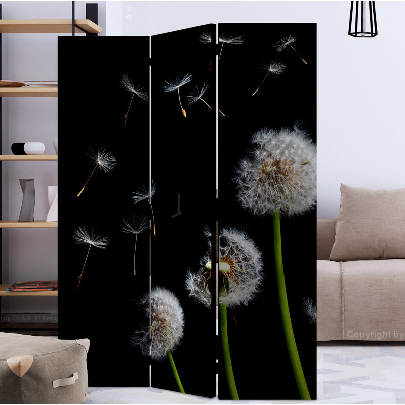 Davlin 172cm H Folding Room Divider, 3