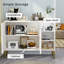 Buffet avec tablettes ouvertes, armoires à 2 portes, 32 po x 43 po x 14 po