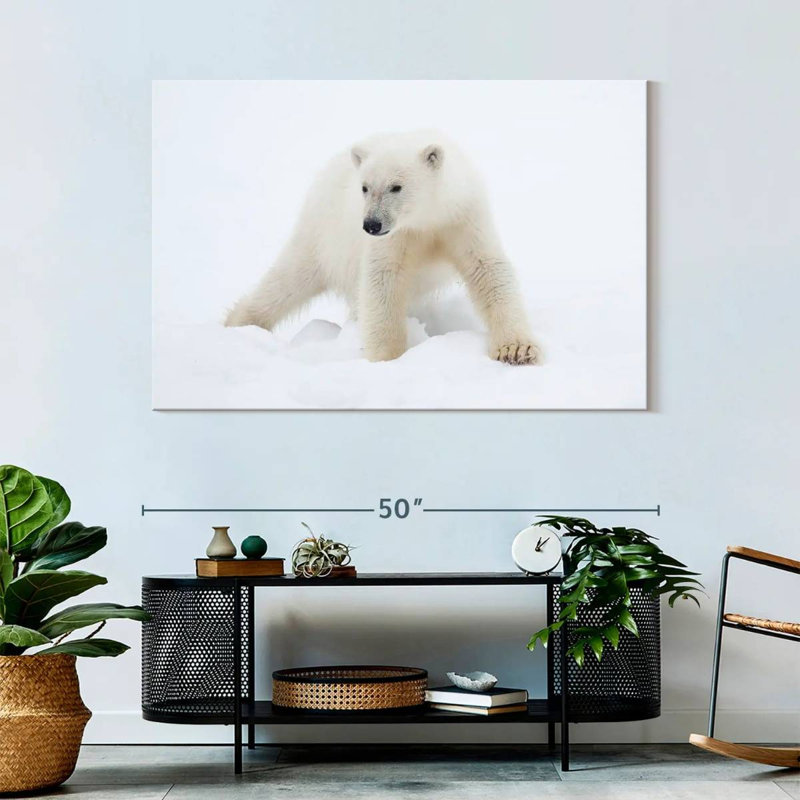 Brampt Juvenile Polar Bear, 32" H x 48" W