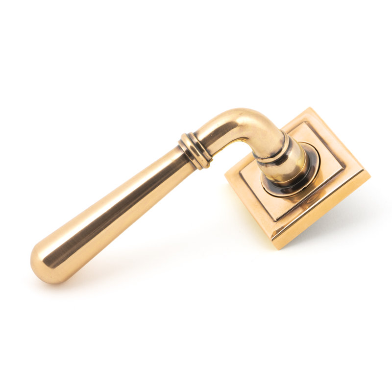 Newbury Lever on Rose Set (Square), Polished Bronze