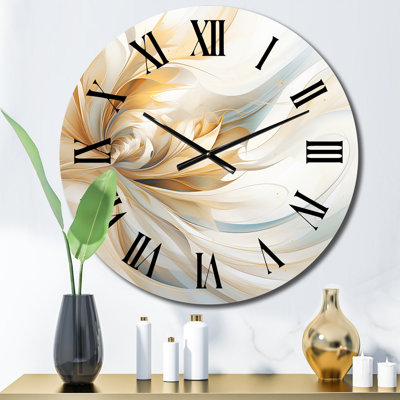 Fractal Flower Tender White Sensitivity V - Fractals Wall Clock