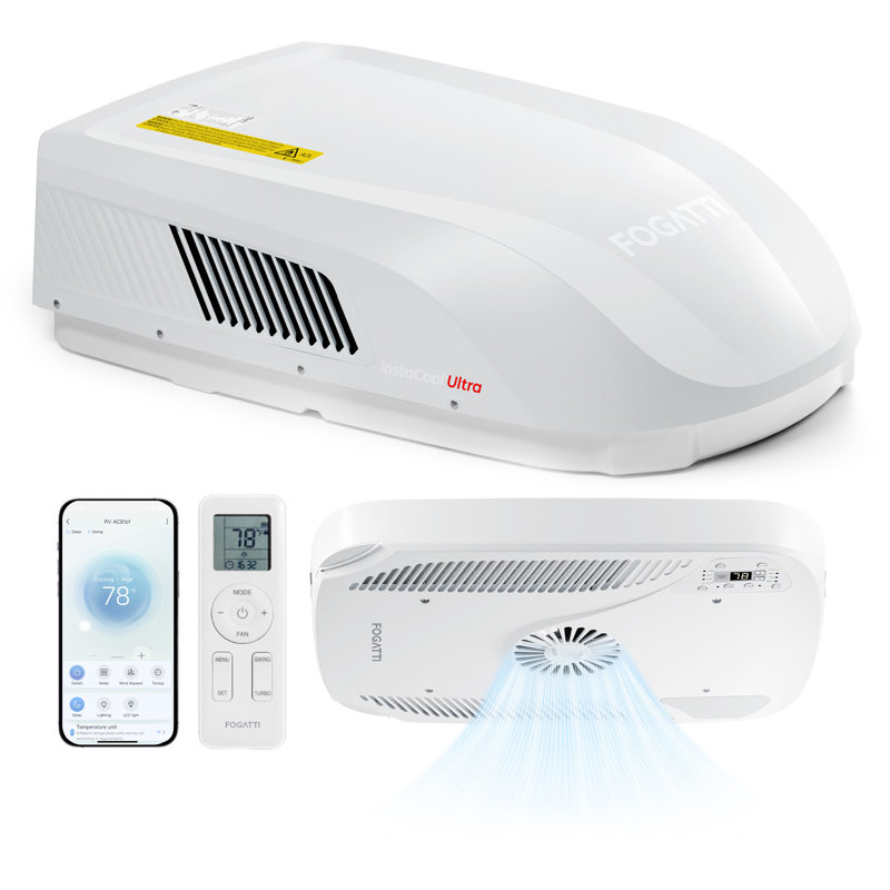 Instacool Ultra Rv Ac 15000 Btu avec pompe à chaleur, le réfrigérant R32 Smart Adb prend en charge le contrôle de l'application Wi-Fi